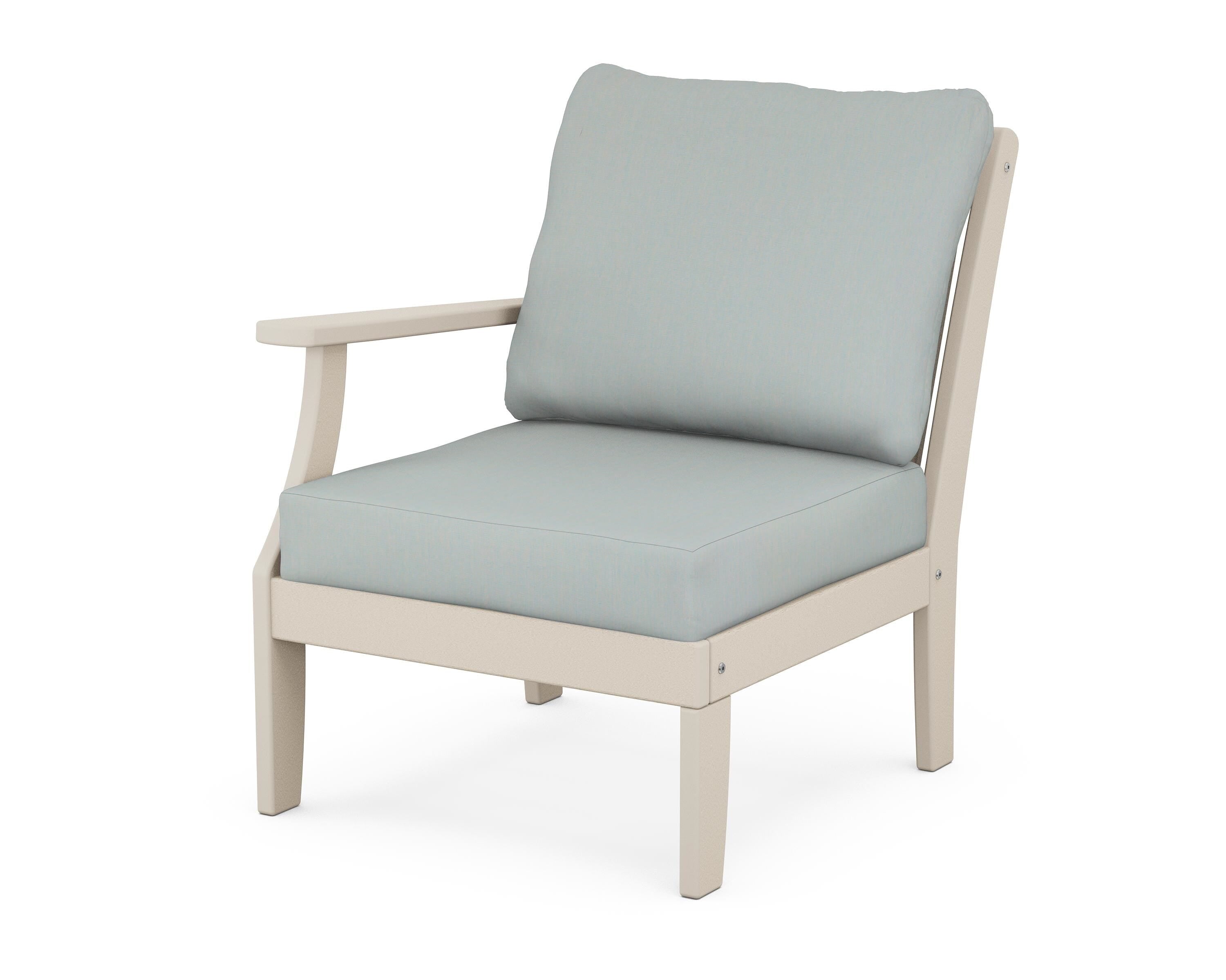 POLYWOOD® Braxton Modular Left Arm Chair in Sand / Spa