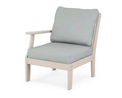 POLYWOOD® Braxton Modular Left Arm Chair in Sand / Spa