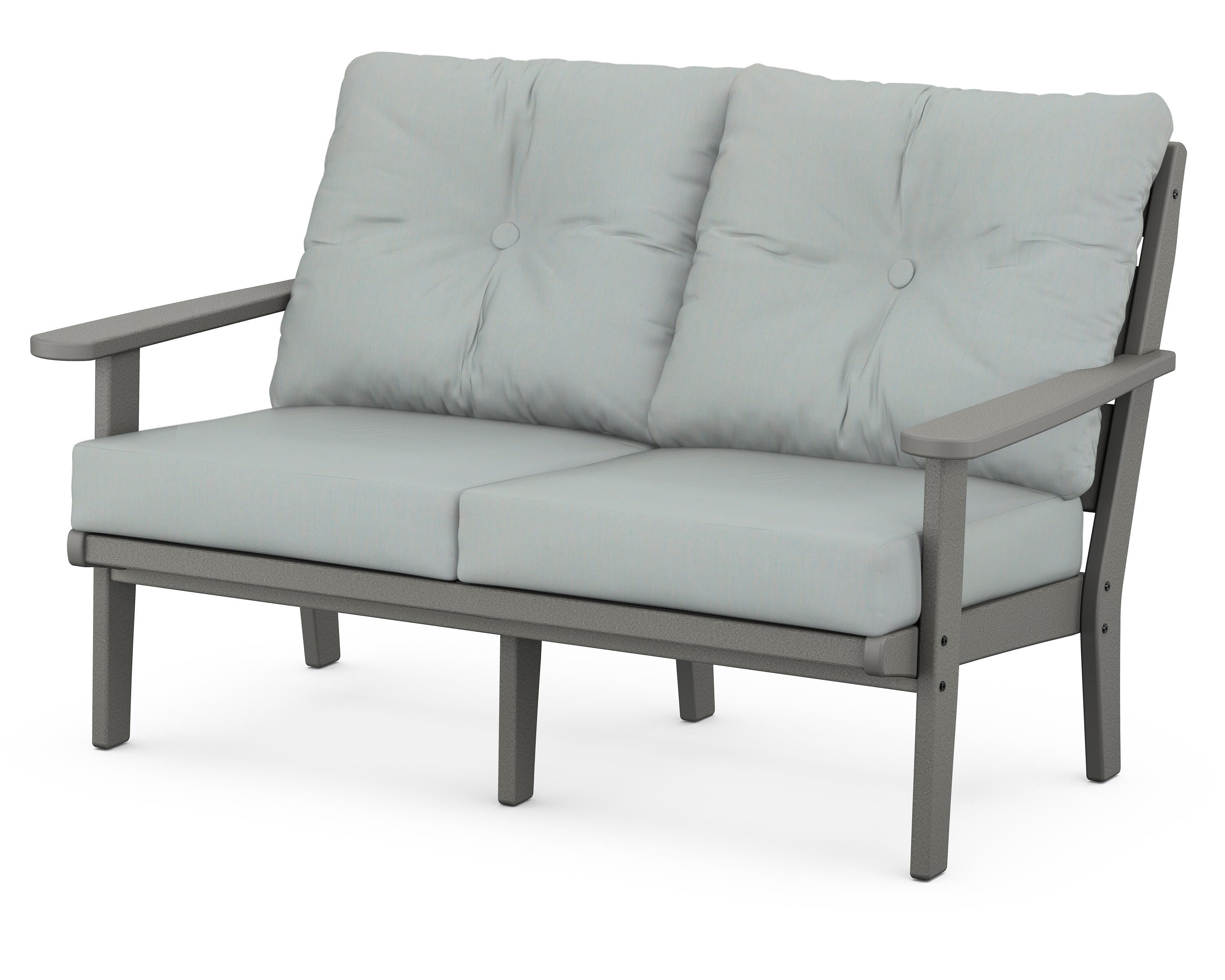 POLYWOOD® Lakeside Deep Seating Loveseat in Slate Grey / Spa
