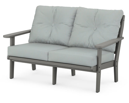 POLYWOOD® Lakeside Deep Seating Loveseat in Slate Grey / Spa