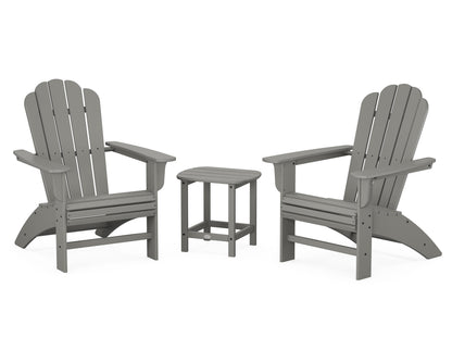 Country Living Cottage Curveback Adirondack Chair 3-Piece Set in Slate Grey