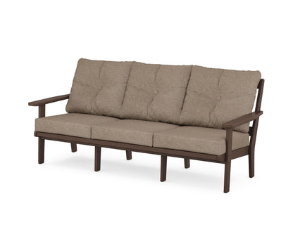 POLYWOOD® Prairie Deep Seating Sofa in Mahogany / Spiced Burlap