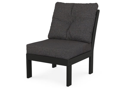 POLYWOOD® Vineyard Modular Armless Chair in Black / Ash Charcoal