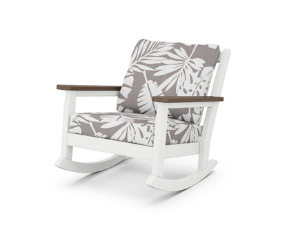 POLYWOOD® Chippendale Deep Seating Rocking Chair in White / Kona / Leaf Grey Mist