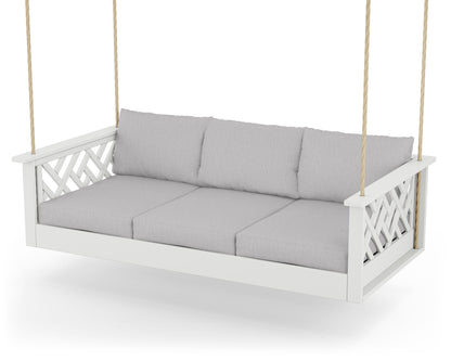 POLYWOOD® Chippendale Daybed Swing in White / Granite
