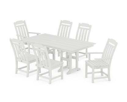 Country Living Cottage 7-Piece Farmhouse Dining Set in White