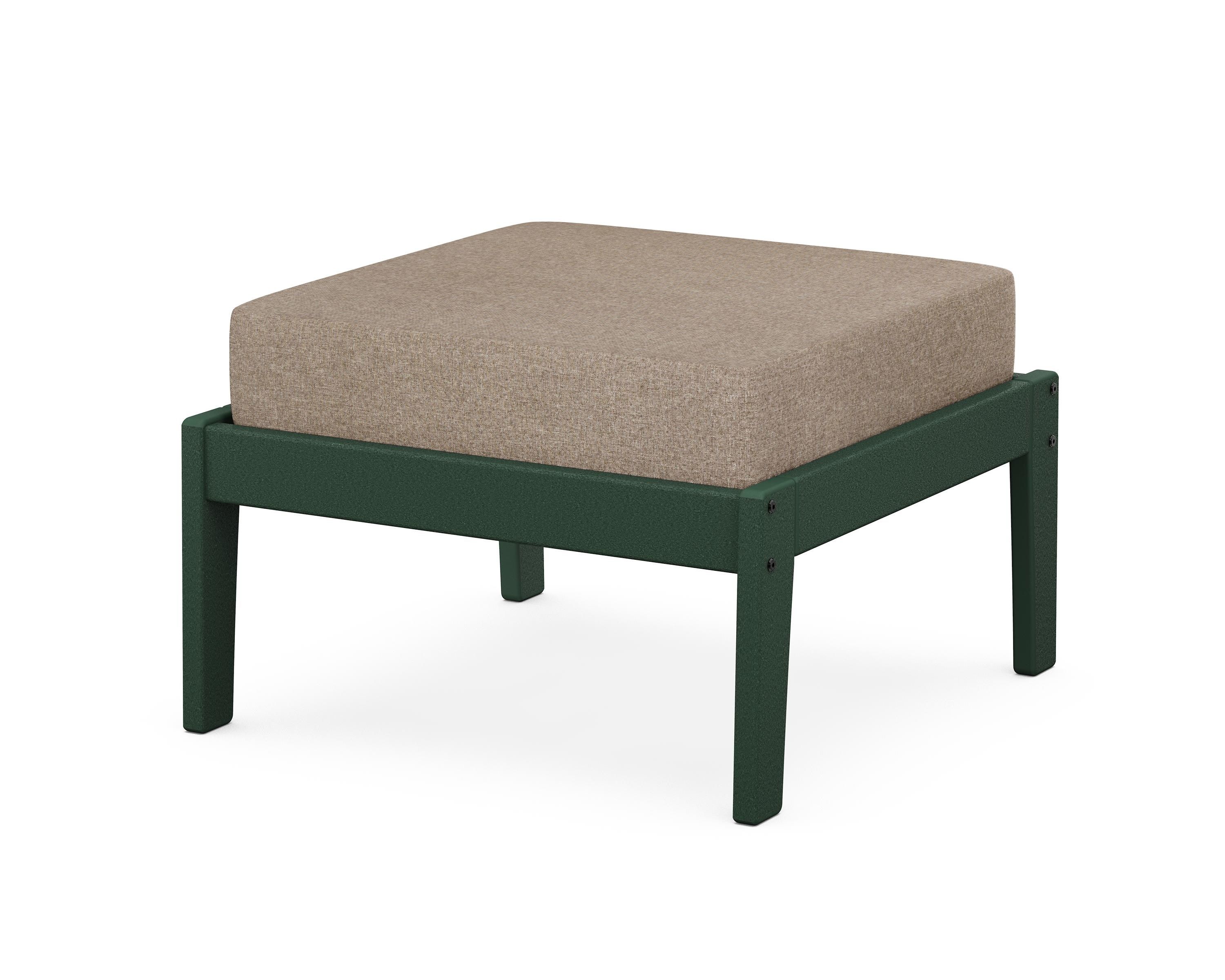 Unbranded Deep Seating Ottoman in Green / Spiced Burlap