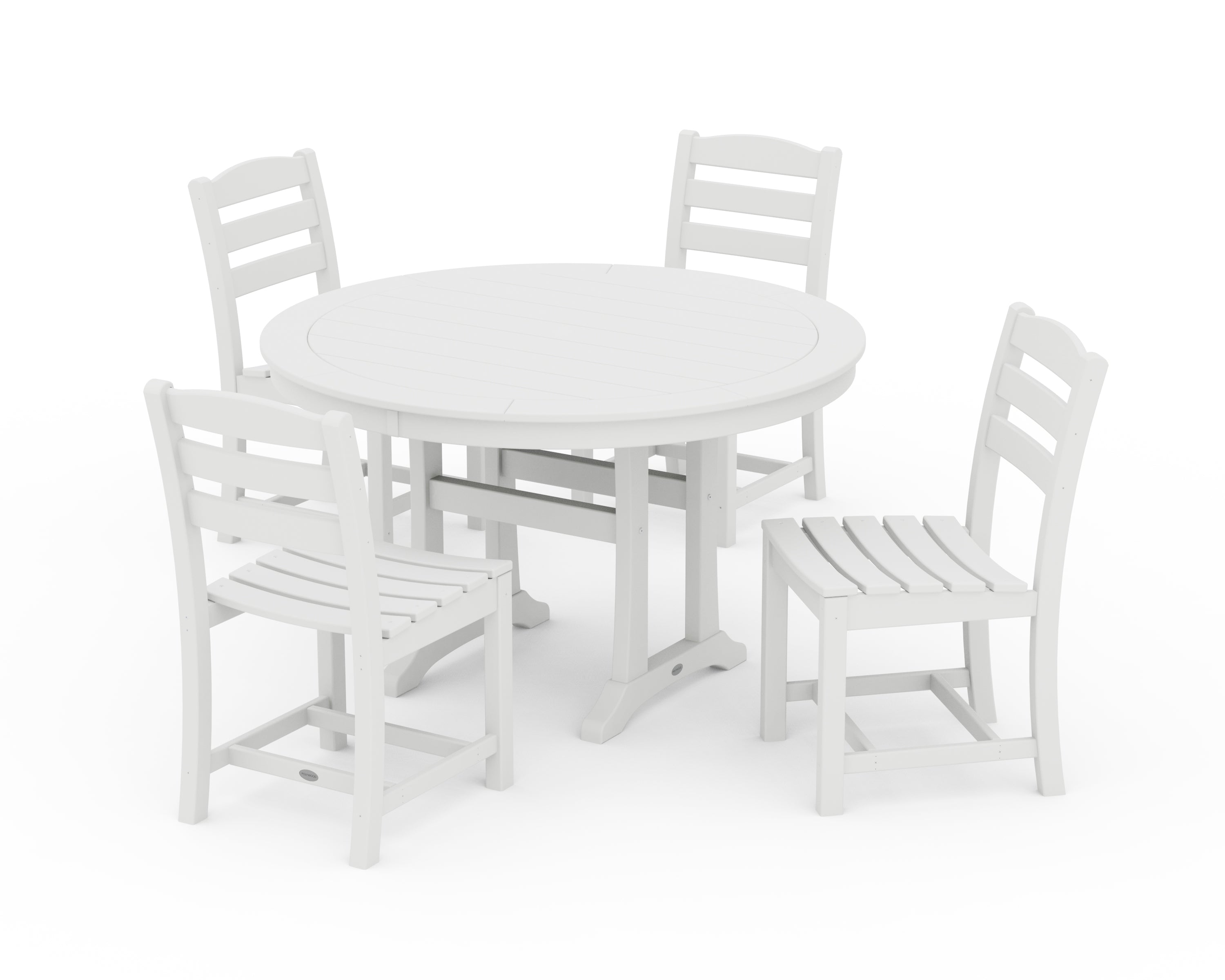 POLYWOOD® La Casa Café 5-Piece Side Chair Dining Set in White