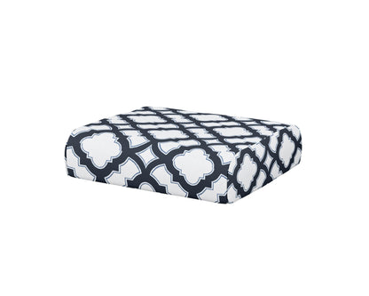 POLYWOOD® Club Ottoman Cushion in Trellis Marine Indigo