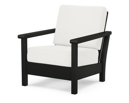 POLYWOOD® Harbour Deep Seating Chair in Black / Natural Linen