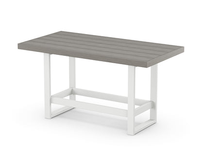 POLYWOOD® EDGE 40" x 78" Bar Table in White / Driftwood