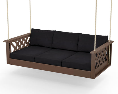 Country Living Wovendale Daybed Swing in Mahogany / Midnight Linen
