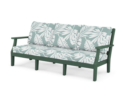 Martha Stewart by POLYWOOD® Chinoiserie Deep Seating Sofa in Green / Leaf Glacier Spa