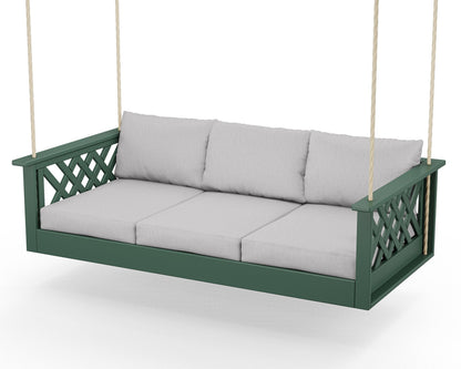 Country Living Wovendale Daybed Swing in Green / Granite