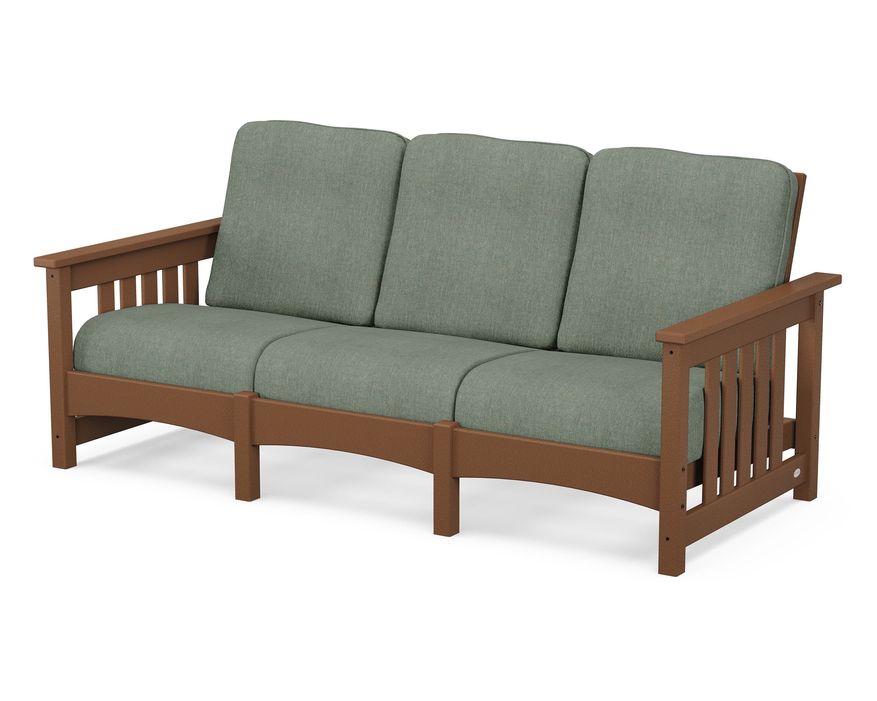 POLYWOOD® Club Mission Sofa in Teak / Cast Sage