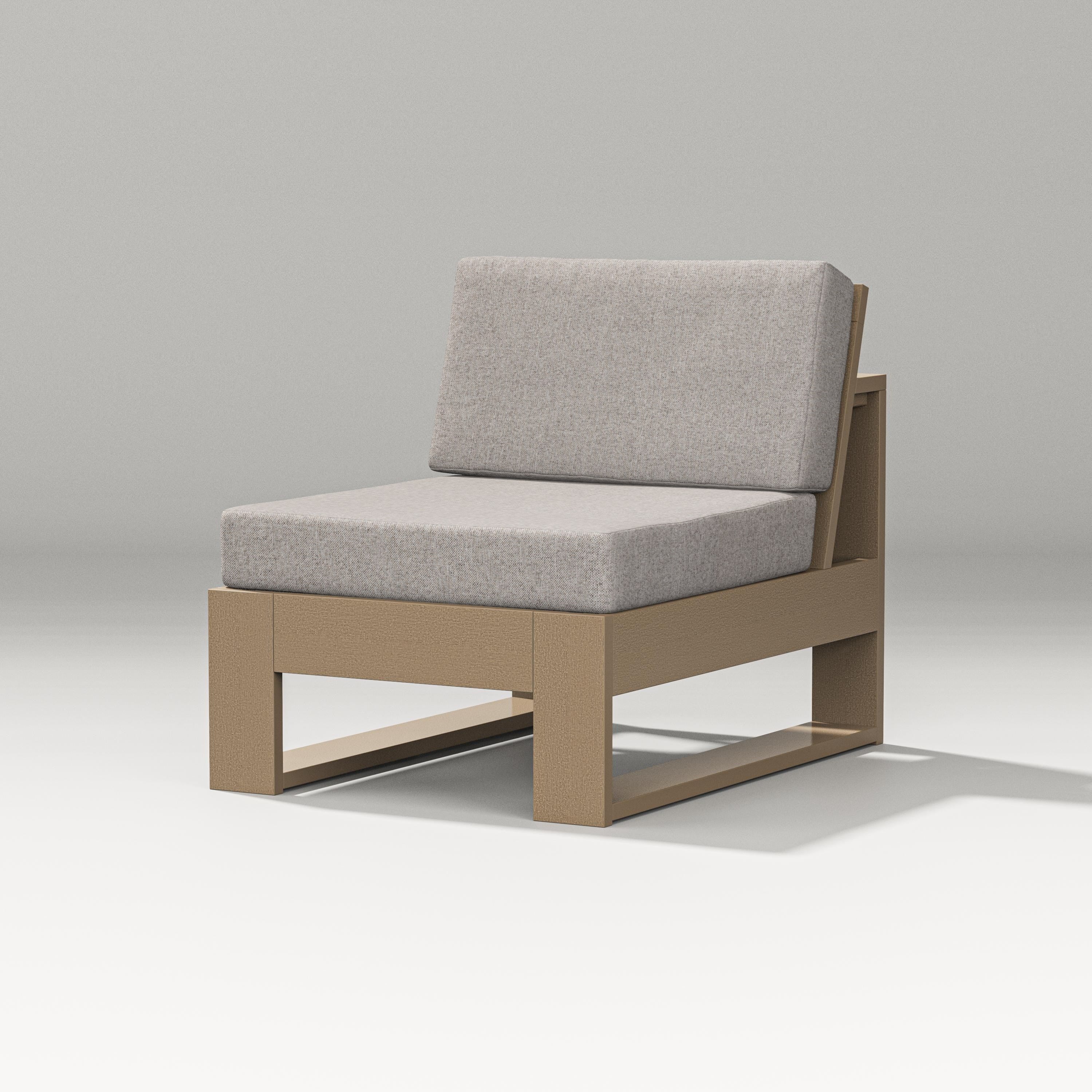 PW Designer Series Latitude Modular Armless Chair in Vintage Sahara / Weathered Tweed