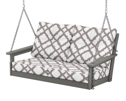 POLYWOOD® Vineyard Deep Seating Swing in Slate Grey / Trellis Grey Mist
