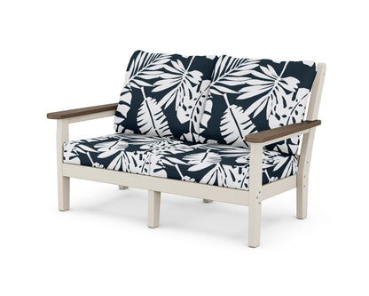 POLYWOOD® Chippendale Deep Seating Loveseat in Sand / Kona / Leaf Marine Indigo
