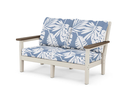 POLYWOOD® Chippendale Deep Seating Loveseat in Sand / Kona / Leaf Sky Blue