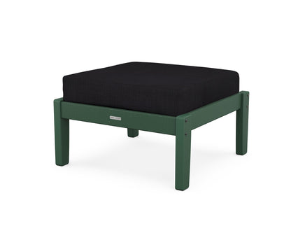 Martha Stewart by POLYWOOD® Chinoiserie Deep Seating Ottoman in Green / Midnight Linen