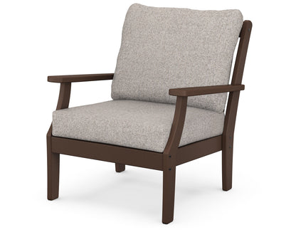 POLYWOOD® Braxton Deep Seating Chair in Mahogany / Weathered Tweed