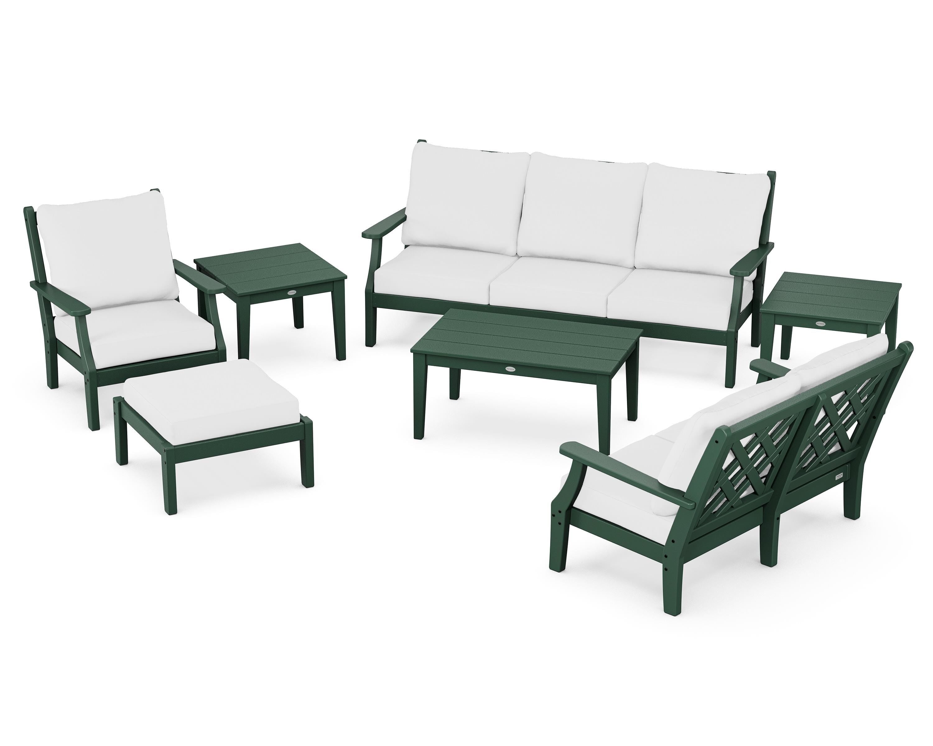 Country Living Wovendale 7-Piece Deep Seating Set in Green / Natural