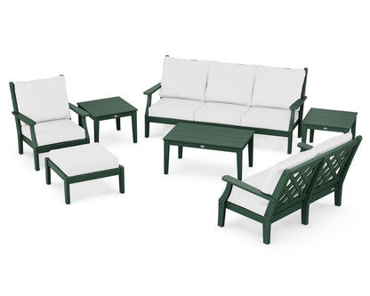 Country Living Wovendale 7-Piece Deep Seating Set in Green / Natural