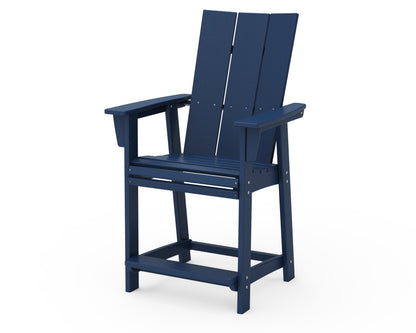 POLYWOOD® Modern Curveback Adirondack Counter Chair in Navy