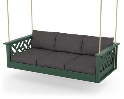 POLYWOOD® Chippendale Daybed Swing in Green / Ash Charcoal