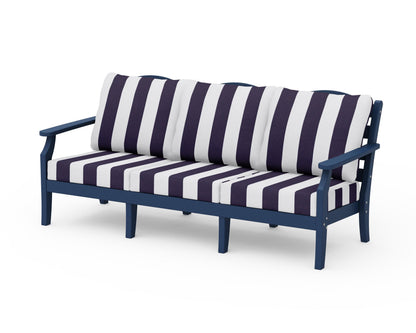 Draper James™ by  POLYWOOD® Savannah Deep Seating Sofa in Navy / Cabana Stripe Navy