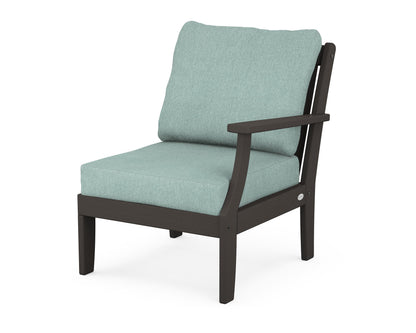 POLYWOOD® Braxton Modular Right Arm Chair in Vintage Coffee / Glacier Spa