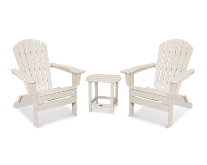 POLYWOOD® South Beach 3-Piece Folding Adirondack Set in Sand