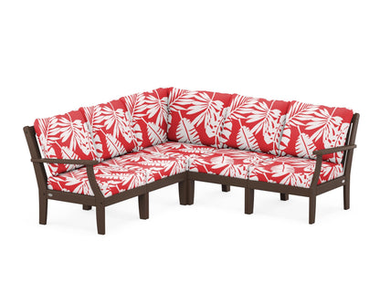 POLYWOOD® Braxton Modular 5-Piece Deep Seating Set in Mahogany / Leaf Crimson