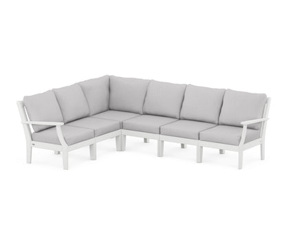 POLYWOOD® Braxton Modular 6-Piece Deep Seating Set in White / Granite
