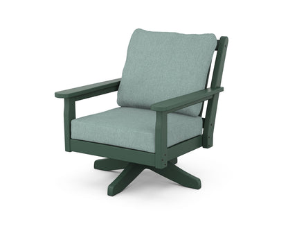 POLYWOOD® Chippendale Deep Seating Swivel Chair in Green / Glacier Spa