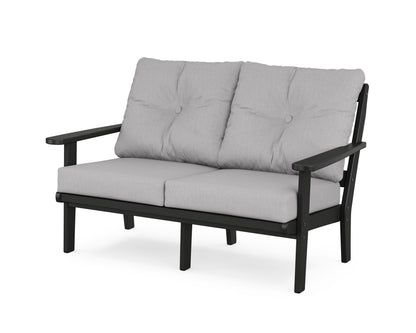 POLYWOOD® Mission Deep Seating Loveseat in Black / Granite