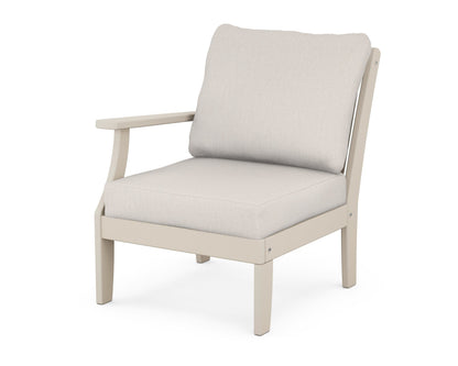 POLYWOOD® Braxton Modular Left Arm Chair in Sand / Cast Ash
