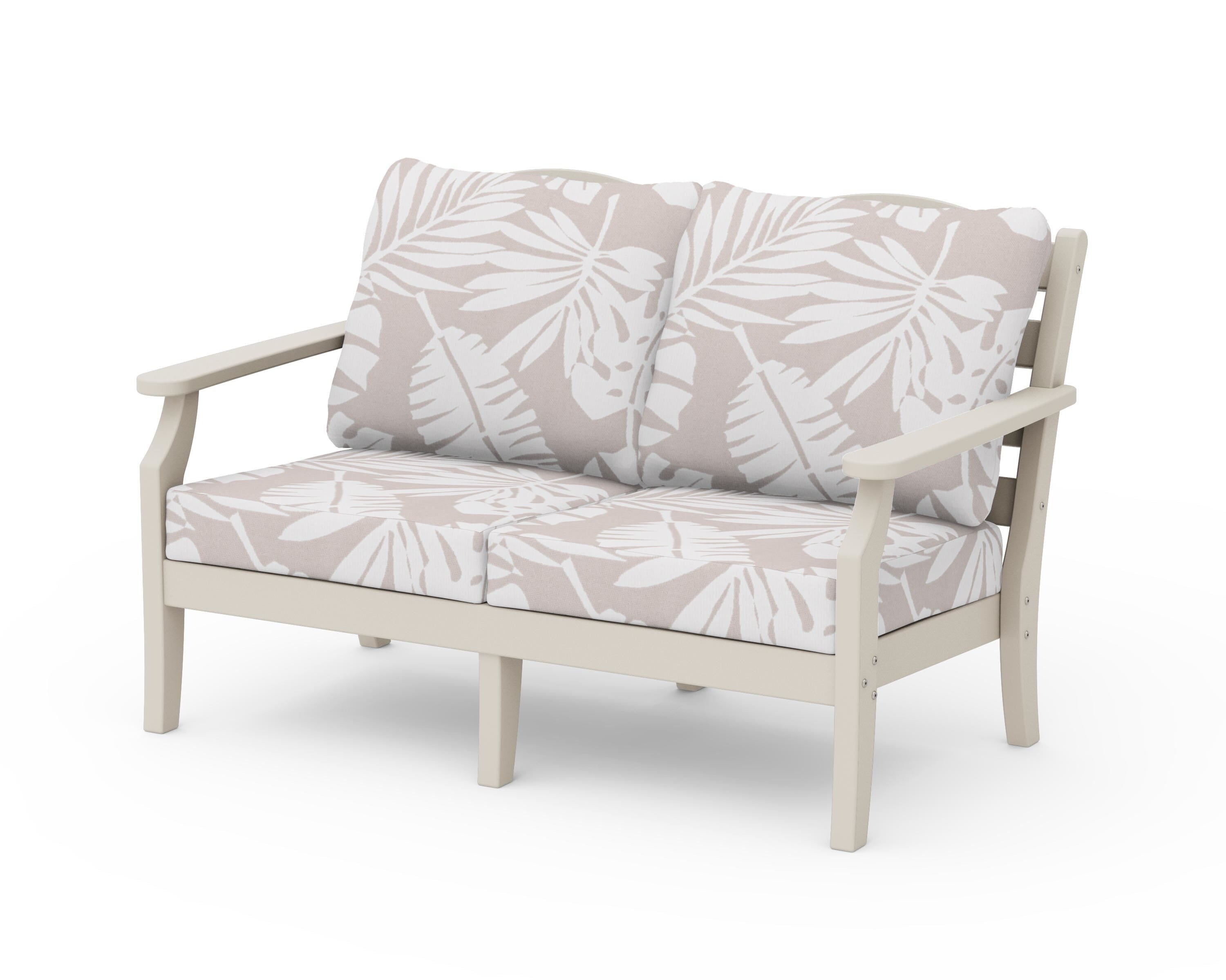 Draper James™ by  POLYWOOD® Savannah Deep Seating Loveseat in Sand / Leaf Dune Burlap