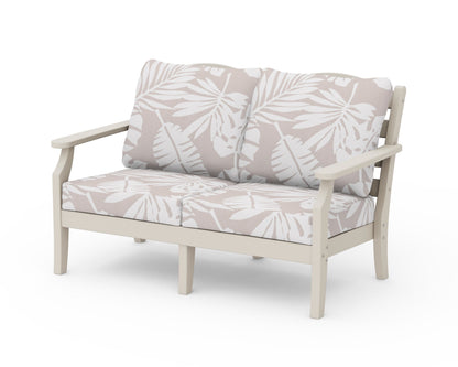 Draper James™ by  POLYWOOD® Savannah Deep Seating Loveseat in Sand / Leaf Dune Burlap