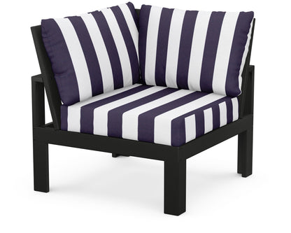 Unbranded Modular Corner Chair in Black / Cabana Stripe Navy