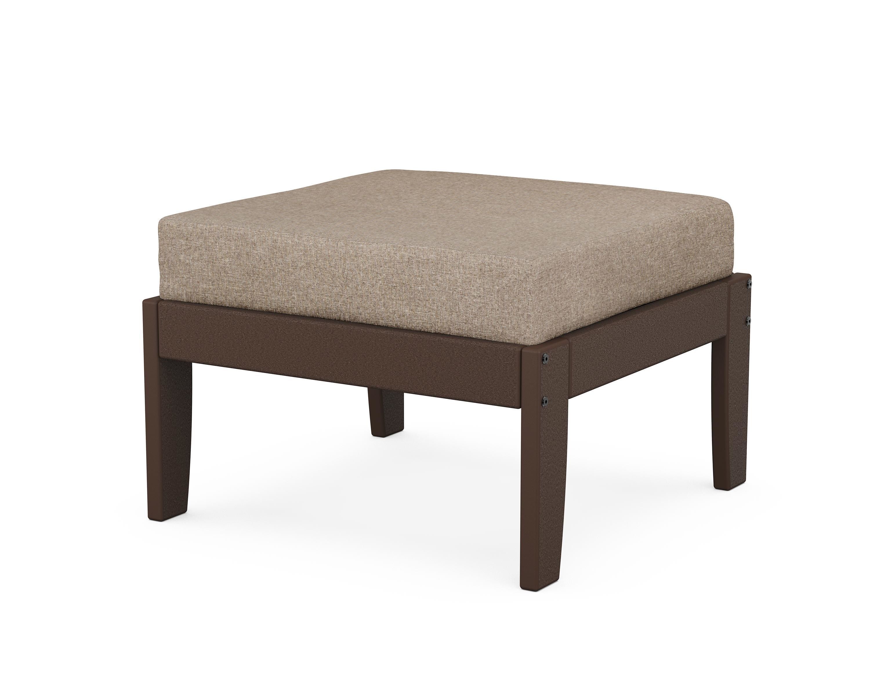 Unbranded Modular Ottoman - Classic in Mahogany / Spiced Burlap