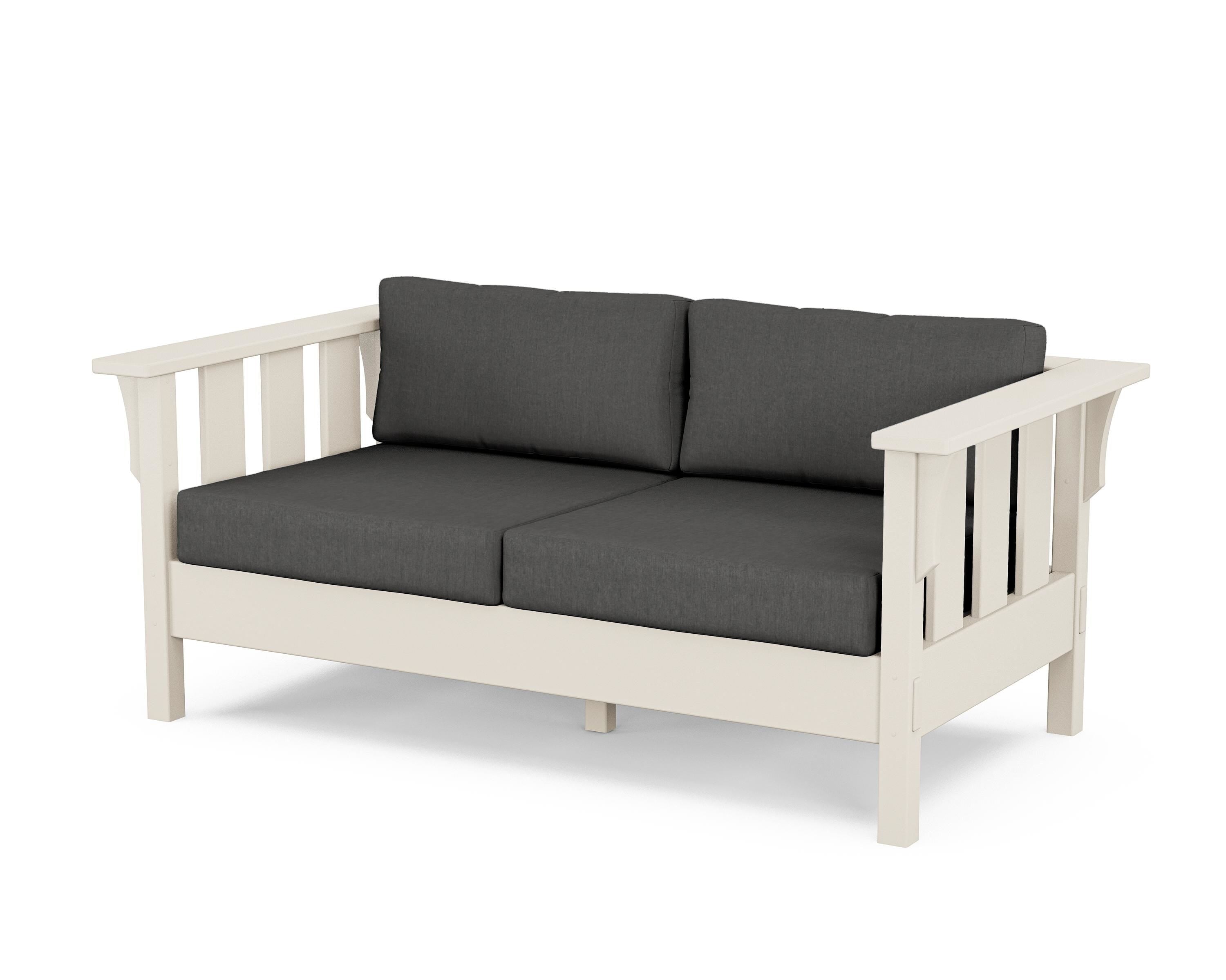 Martha Stewart by POLYWOOD® Acadia Deep Seating Loveseat in Sand / Spectrum Carbon