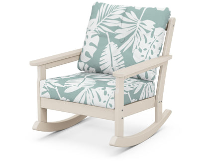 POLYWOOD® Vineyard Deep Seating Rocking Chair in Sand / Leaf Glacier Spa