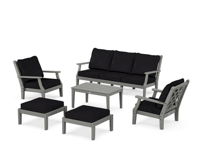 Country Living Wovendale 6-Piece Lounge Sofa Set in Slate Grey / Midnight Linen