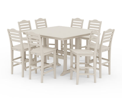 Draper James™ by  POLYWOOD® Savannah Side Chair 9-Piece Square Bar Set with Trestle Legs in Sand