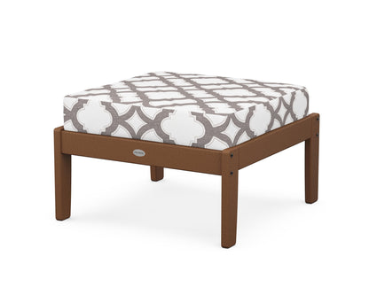 POLYWOOD® Braxton Deep Seating Ottoman in Teak / Trellis Grey Mist