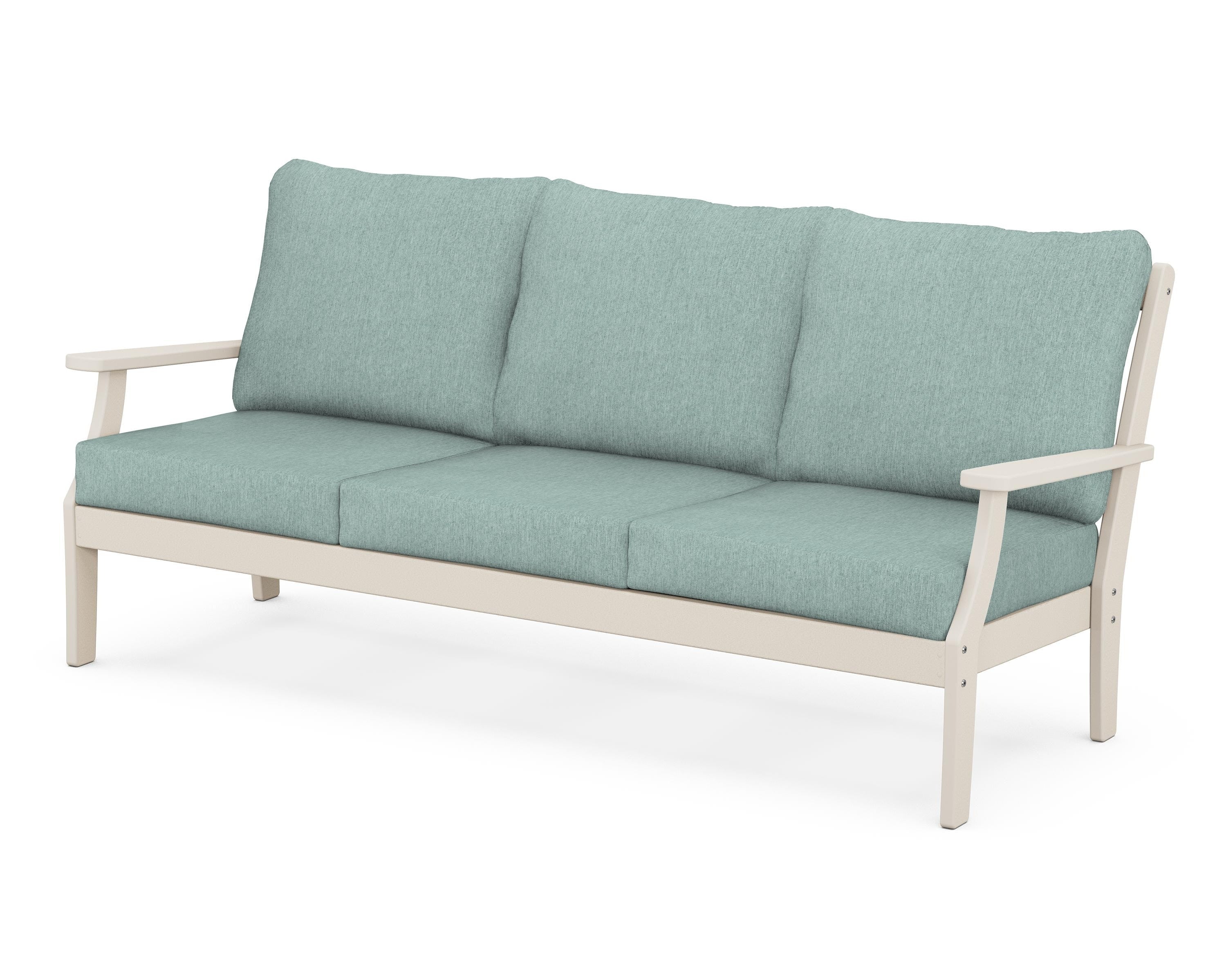 POLYWOOD® Braxton Deep Seating Sofa in Sand / Glacier Spa