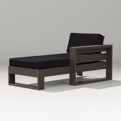 PW Designer Series Latitude Modular Right Arm Chaise in Vintage Coffee / Midnight Linen