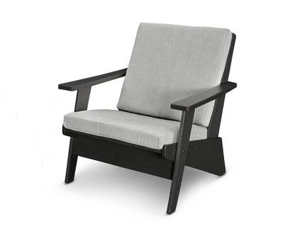 POLYWOOD® Riviera Modern Lounge Chair in Black / Granite