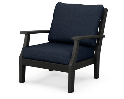 POLYWOOD® Chesapeake Deep Seating Chair in Black / Marine Indigo